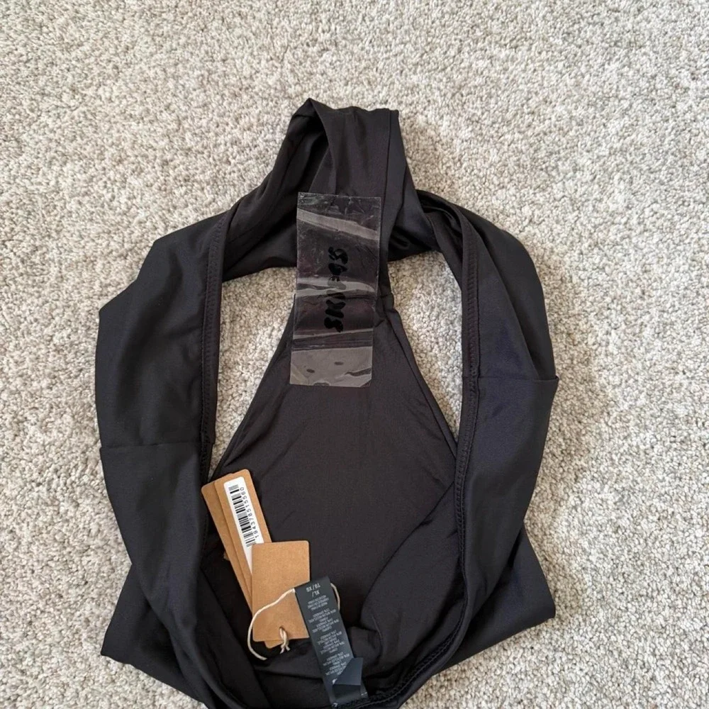 SKIMS Recycled Swim Mid Waist Bottoms Onyx XL NWT